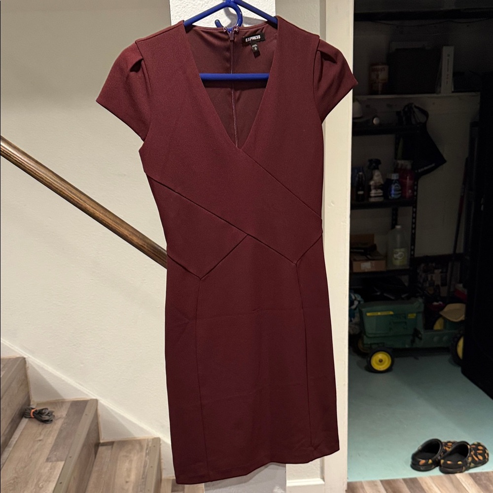 Express Deep Red Midi Dress
